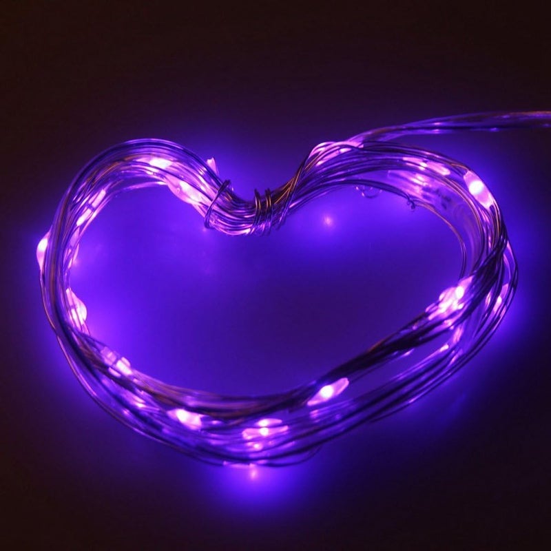 ANJAYLIA LED Fairy String Lights, 16.5Ft/5M 50leds Battery Operated String Lights Party Home Festival Wedding Decorations(Purple) - Image 2