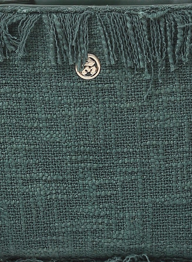 Label RITU KUMAR Green Textured Sling Bag - Image 5
