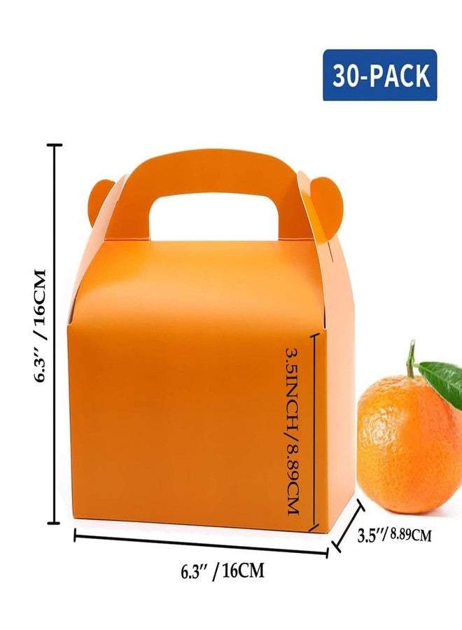 Oletx 30-Pack Orange Party Favor Treat Boxes, Goodie Boxes, Candy Box, Gable Paper Gift Boxes with Handles. Perfect for Orange Citrus Themed Brunch Party Decoration Supplies - Image 4