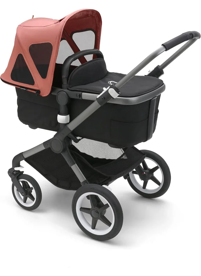 بوجابو Donkey Breezy Sun Canopy Stroller Accessory With Upf 50+ Sun Protection And Ventilation Panels - Sunrise Red