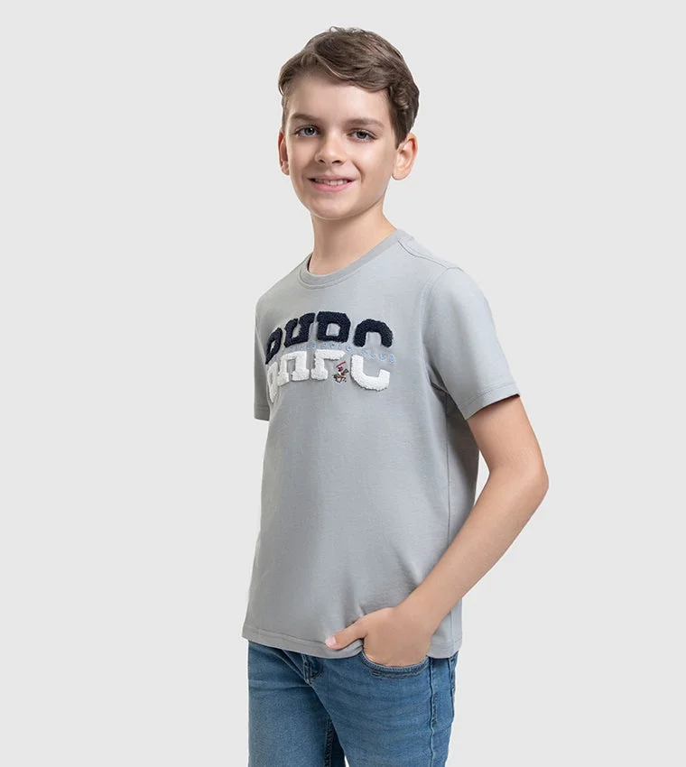 Monotype Appliqued Crew Neck T-Shirt