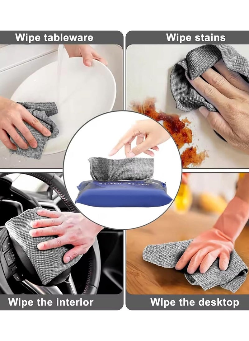 Pristine Pristine Microfiber Cleaning Cloths-20strips in a Bag, Soft Highly Absorbent Cleaning Rags, Lint-Free Streak-Free Microfiber Towels for Cars, House, Kitchen, Window (22cmx22cm)  - Image 2