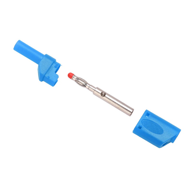 Blue Banana Plug Connectors 4mm Pure Copper Gold Plated Insulated Safety Housing 10pcs - Image 5