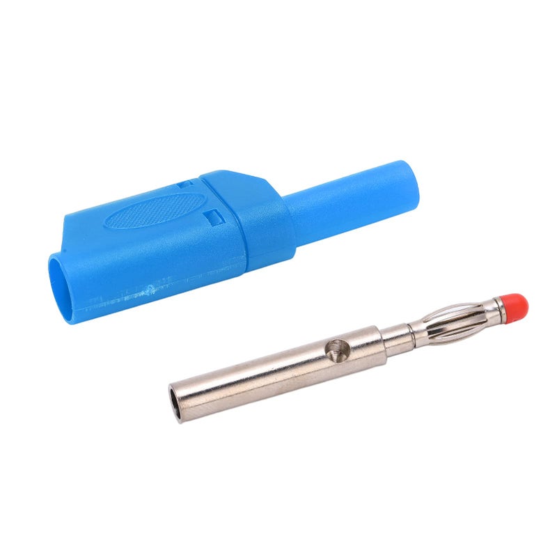 Blue Banana Plug Connectors 4mm Pure Copper Gold Plated Insulated Safety Housing 10pcs - Image 3
