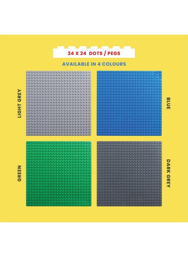Edu Toys - Edu Toys Base Plate Board 24 x 24 Dots/Pegs for Classic Building Blocks Bricks Compatible with All Brands Classic Blocks (Dark Blue) - Image 1