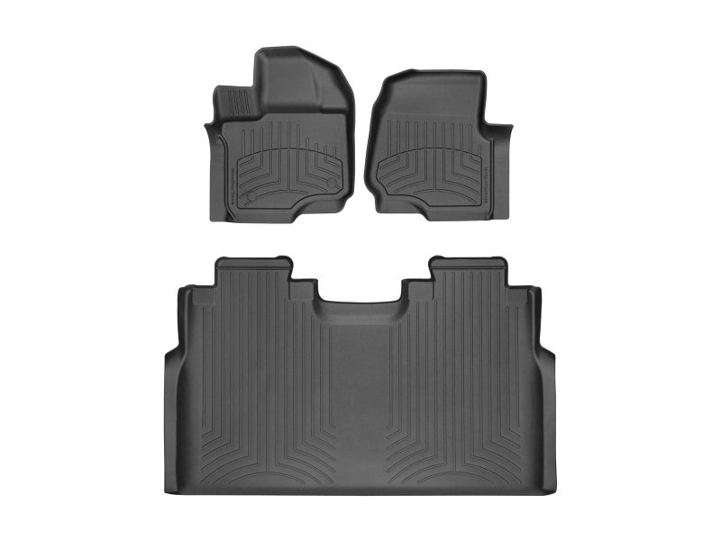 WeatherTech FloorLiner HP Custom Fit Floor Mats for Ford F150 F150 Raptor F150 Lightning Crew Cab Bucket Seats wo Fold Flat Storage 1st 2nd Row 4469712IM Black
