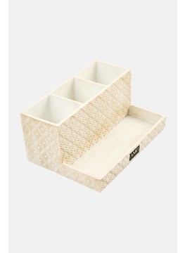 AMG Ceramic Dotted Lattice Organizer, Beige  - Image 2