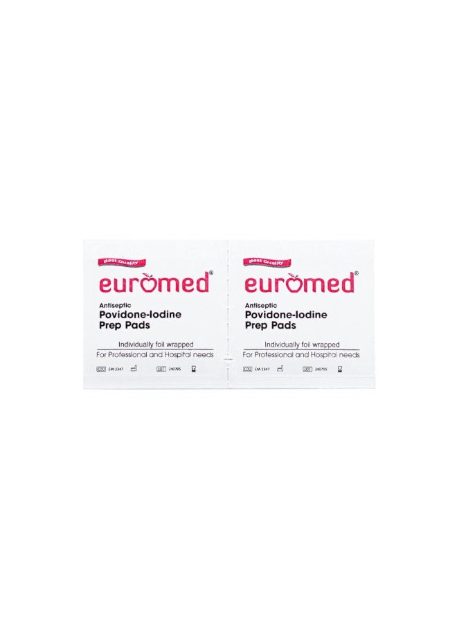 Euromedica Povidone Iodine Pre-Padded Swabs 100s – Antiseptic Skin Cleansing Pads - Image 2