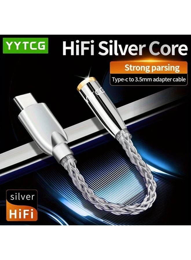 محول من Type C إلى 3.5 مم مساعد بطول 4.72 بوصة محول صوتي لسامسونج جالاكسي شاومي - Image 2