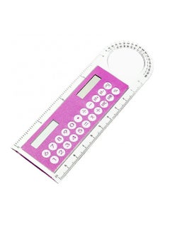 Solar Ruler Calculator, Portable Mini Solar Transparent Ruler Calculator With Magnifier, Large Display Screen Easy To You School Calculator And Scale For Kids Students, (1pc, Pink)