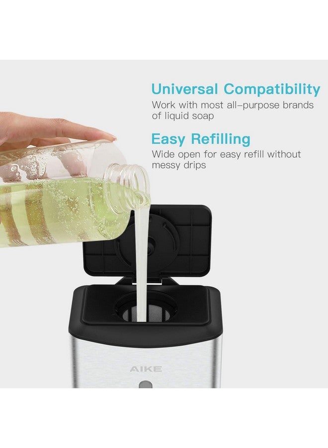 AIKE Automatic Soap Dispenser Commercial Wall Mounted Liquid Dispenser Brushed Stainless Steel Finish 1100ml Large Capacity - Image 3