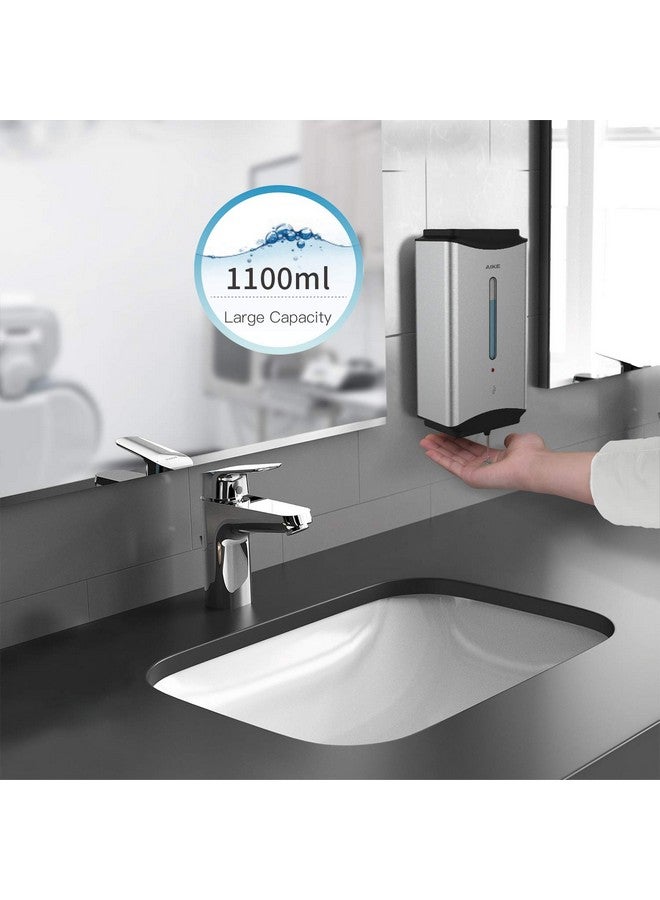 AIKE Automatic Soap Dispenser Commercial Wall Mounted Liquid Dispenser Brushed Stainless Steel Finish 1100ml Large Capacity - Image 5