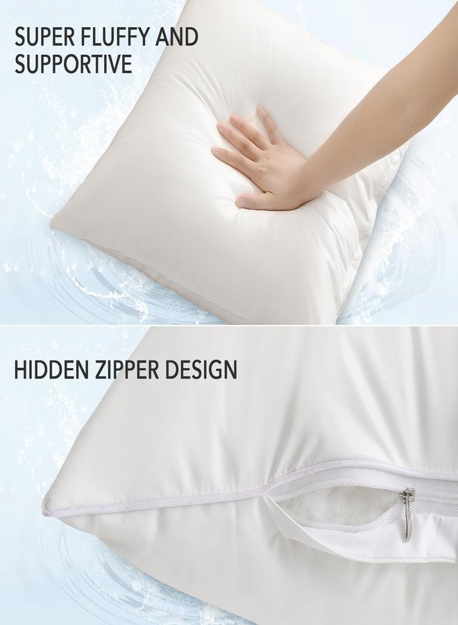 Oubonun 12x20 Outdoor Pillow Inserts (Pack of 2) - Square Waterproof Throw Cushion Pillow - Decorative Throw Pillows Insert Chair Pillow for Couch Sofa Bed Patio Furniture - White Pillows - Image 5