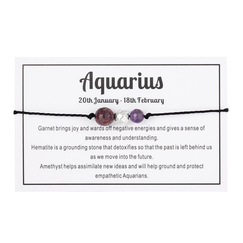 Handmade Zodiac Beaded Bracelet for Women Aquarius Aquarius