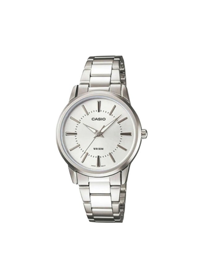 كاسيو ساعة كاسيو LTP-1303D-7AVDF للنساء – سوار ستانلس ستيل فضي مع قرص أبيض كلاسيكي - Image 1