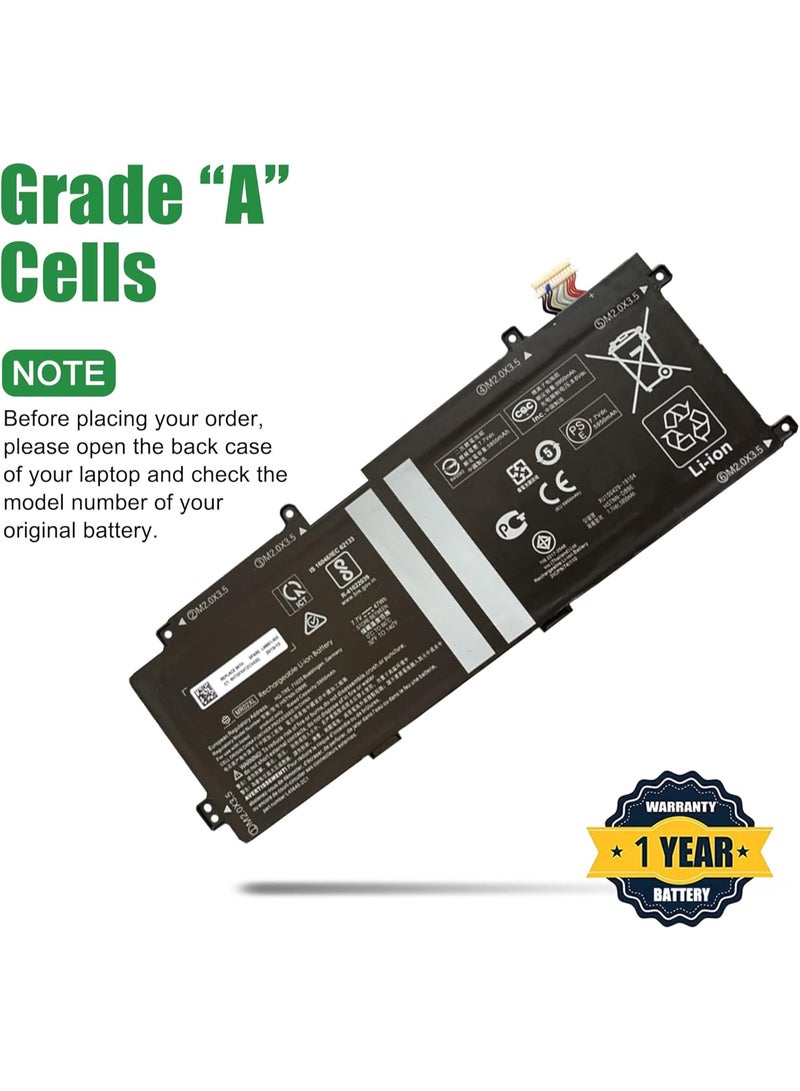 Terabyte MR02XL L46601-005 Laptop Battery Replacement for Hp Elite X2 G4 Series Notebook HSTNN-DB9E L45645-2C1 Black 7.7V 47Wh 5950mAh - Image 3