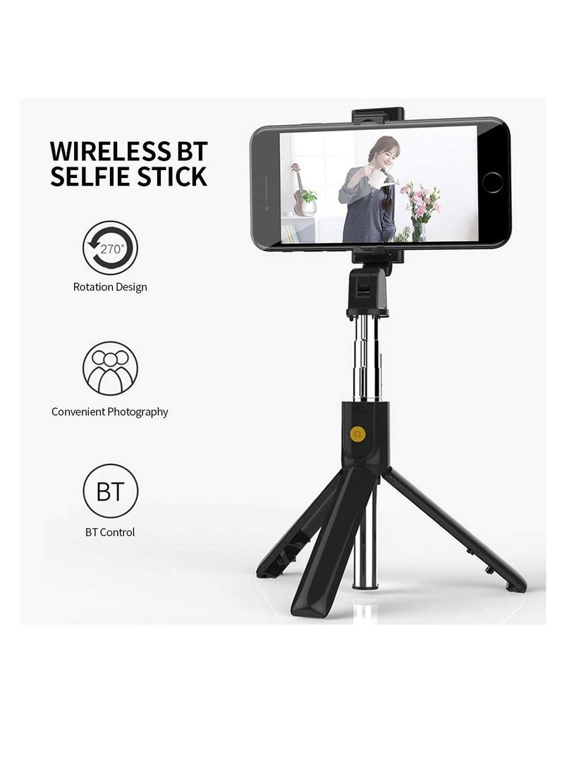 Compact Bluetooth 4.0 wireless selfie stick with tripod, portable and extendable for smartphones, black - Image 2