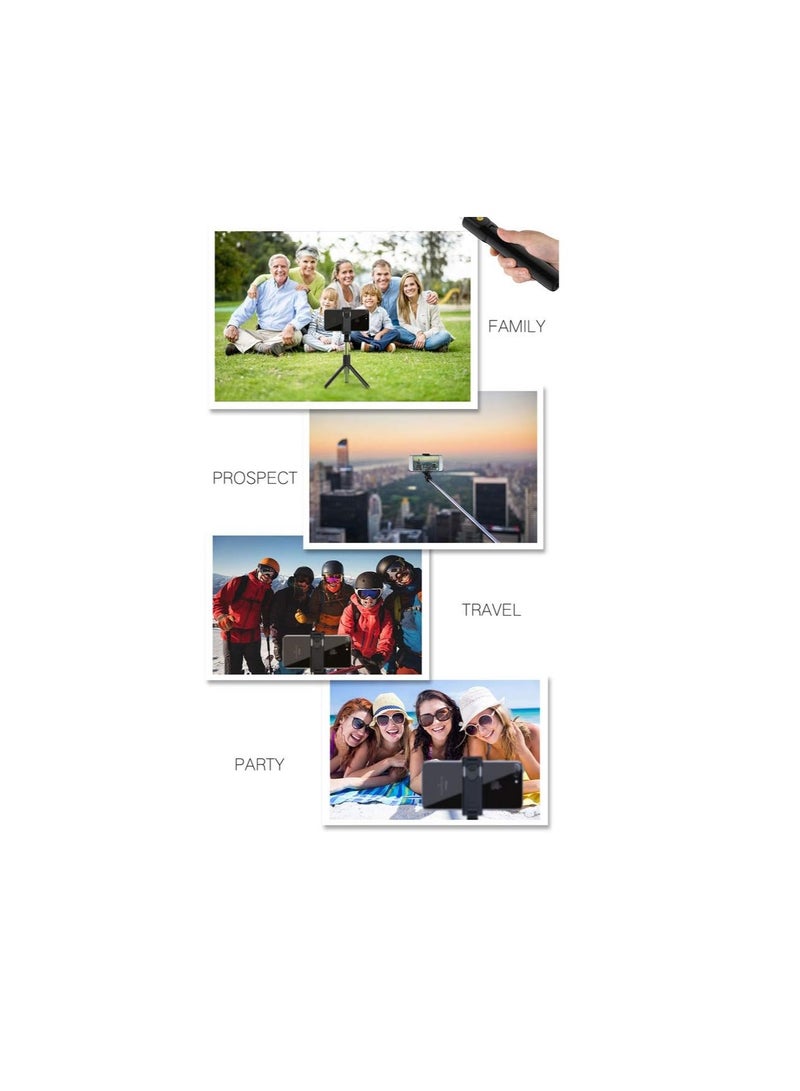 Compact Bluetooth 4.0 wireless selfie stick with tripod, portable and extendable for smartphones, black - Image 5