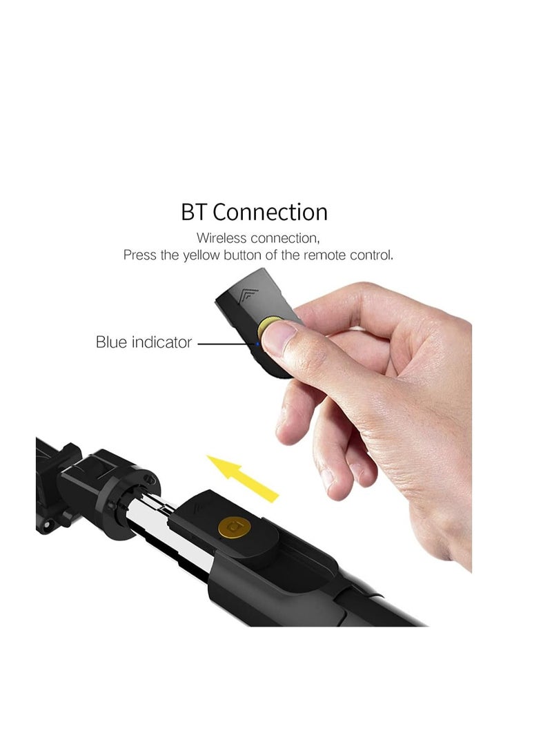 Compact Bluetooth 4.0 wireless selfie stick with tripod, portable and extendable for smartphones, black - Image 4