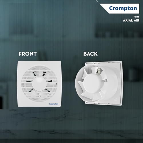 Crompton Axial Air 200 mm (8 inch) Kitchen/Bathroom/Office Exhaust (Ventilation) Fan | 1585 RPM | Low Noise | Sturdy Front Grill | Wall, Glass & Grill Mounting | 2 Year Warranty | White - Image 5