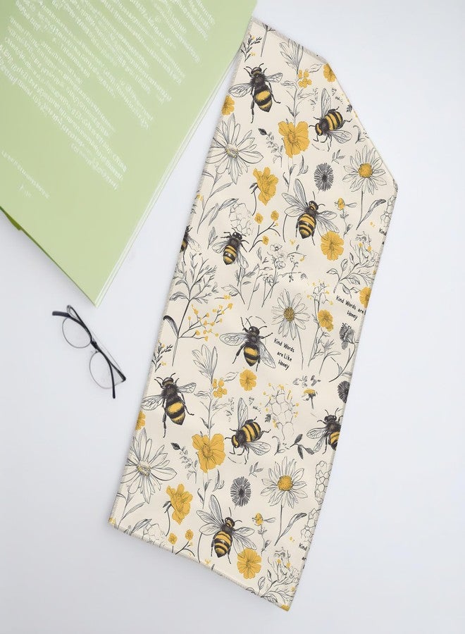 VODRM Bee Floral Hand Towels 2PCS, Bumblebee and Yellow Flower Polyester Bath Towel Set, Vintage Botanical Sketch Design for Women, Bathroom, Spa, Gym, Kitchen, Travel Decor Gifts, 14.5x28 Inch - Image 3
