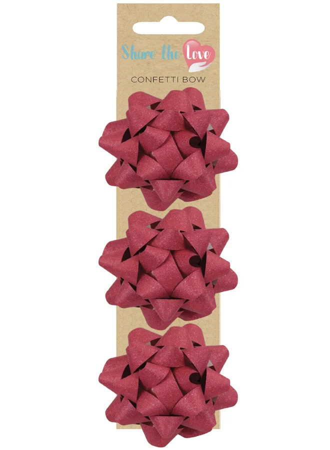 شير ذا لوف  شريط نجمة لامع أحمر (3 قطع)