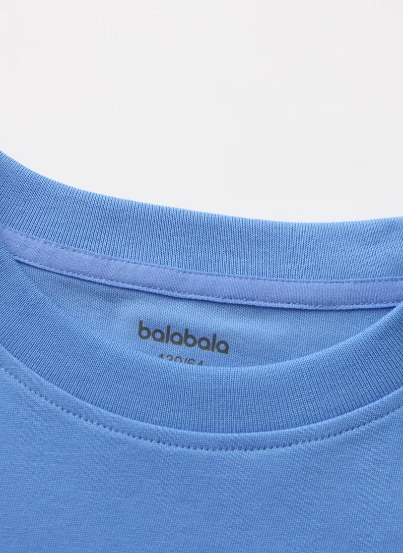 Balabala Blue Kids Boys Round v-neck short-sleeved T-shirt for Men | Best Price UAE