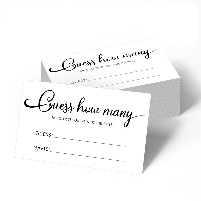 Gethelud 60 PCS Guess How Many Game Cards, Baby Shower Jar Guessing Tickets Game for Guests Bridal Shower, Birthday Party (3.5â€ x 2â€) - Image 1
