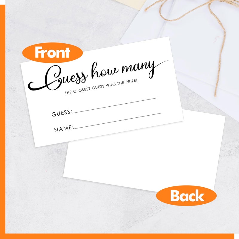 Gethelud 60 PCS Guess How Many Game Cards, Baby Shower Jar Guessing Tickets Game for Guests Bridal Shower, Birthday Party (3.5â€ x 2â€) - Image 5