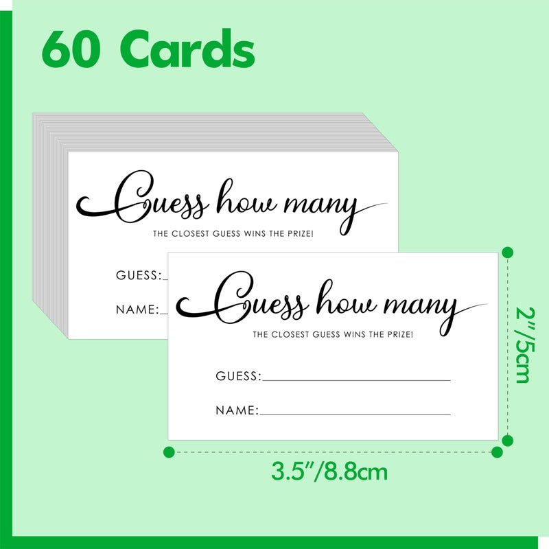 Gethelud 60 PCS Guess How Many Game Cards, Baby Shower Jar Guessing Tickets Game for Guests Bridal Shower, Birthday Party (3.5â€ x 2â€) - Image 3