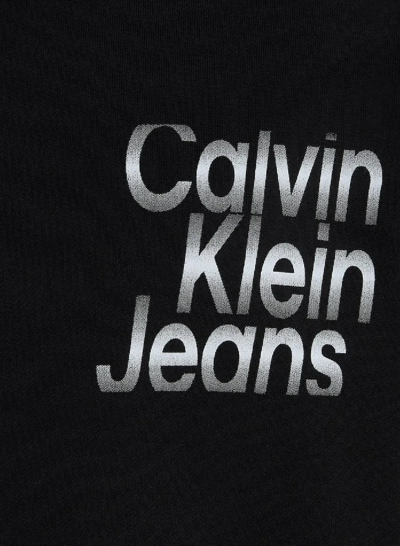 Calvin Klein Jeans Diffused Stacked Crew Neck Pullover Sweatshirt