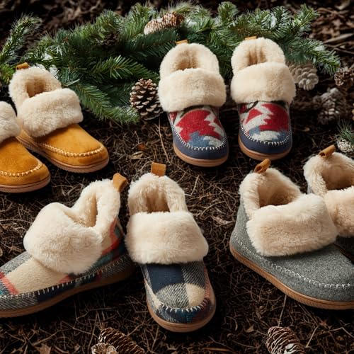 Dearfoams Women's Alpine Moritz Outdoor Arch Support House Shoe Bootie Slipper, Whiskey, 5-6 - Image 3