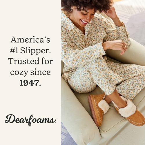 Dearfoams Women's Alpine Moritz Outdoor Arch Support House Shoe Bootie Slipper, Whiskey, 5-6 - Image 4
