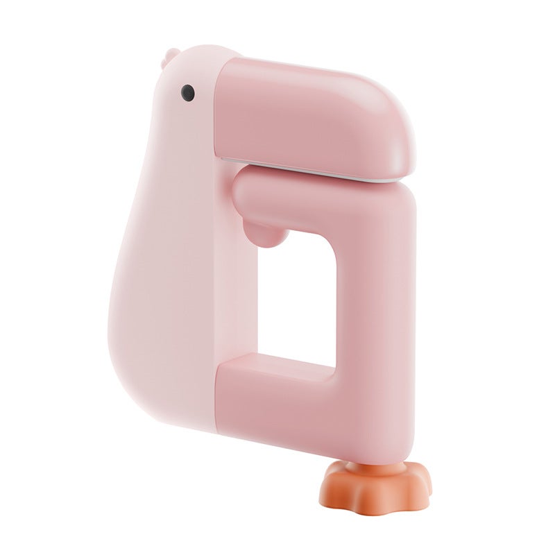 Schoolbag Hook Desk Side Hanging Clamp for Primary School Students Portable Punch-free Detachable Office Bag Hook Pink Thinking Duck
