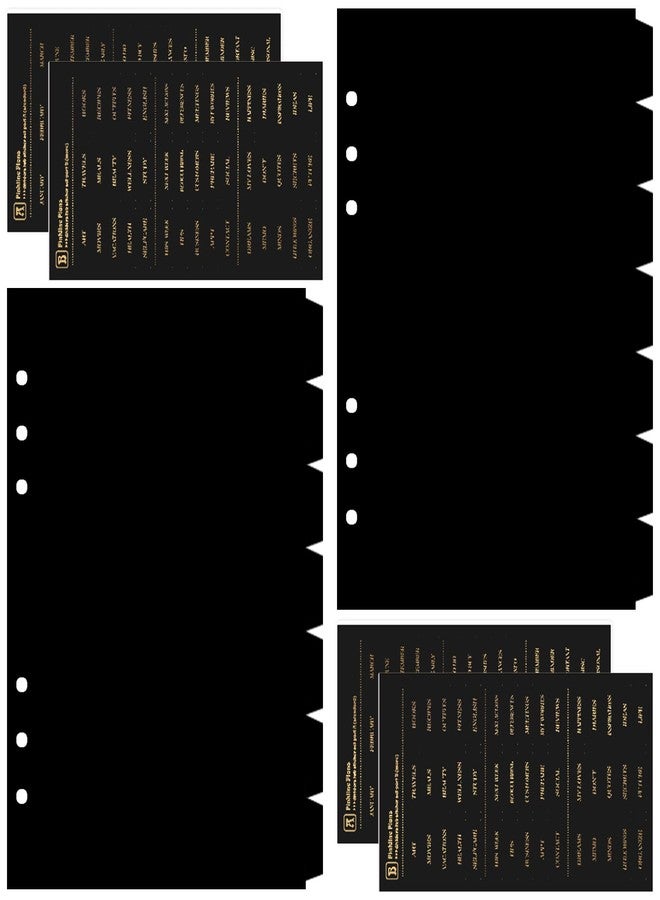 DY.2ten Black Binder Dividers for 6-Holes Ring Binder, 1/7 Cut Tabs, A5 Size, Sturdy Plastic Dividers with 7 Tabs for School Office Home, 2 Sets, 14 Dividers, 2 Tab Stickers. - Image 1
