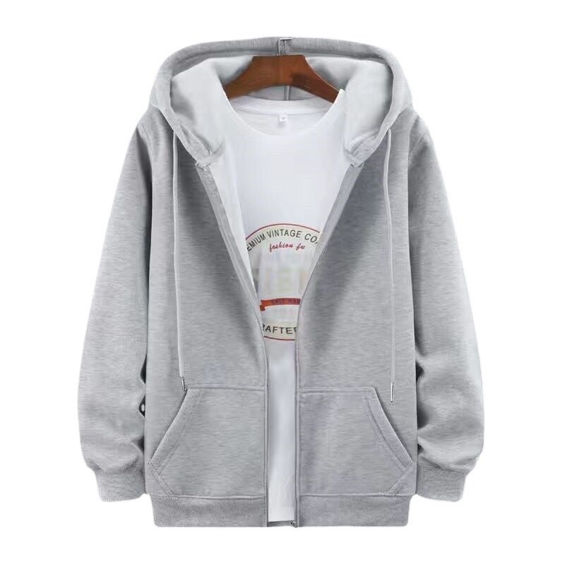 2023 Mens Oversized Fleece Hoodie Korean Trend Black [thin]]  - Image 4