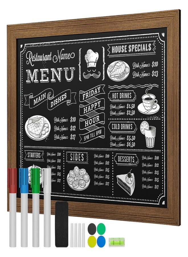 SHANTRA 24"x18" Large Chalkboard, Wooden-Framed Blackboard for Wall, Magnetic Chalkboard for School Office Home, Includes Chalk, Eraser & Hanging Hardware - Image 1