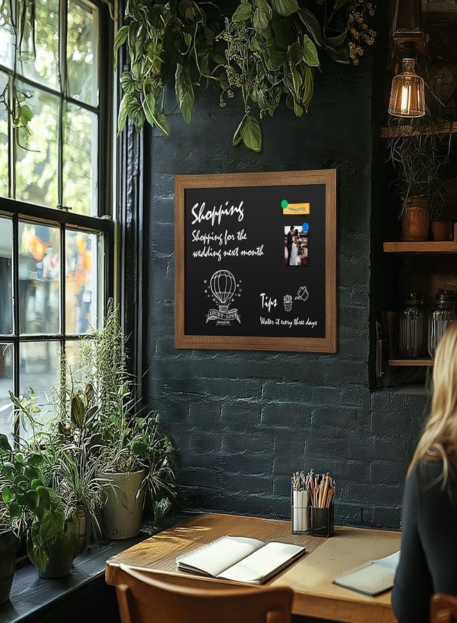 SHANTRA 24"x18" Large Chalkboard, Wooden-Framed Blackboard for Wall, Magnetic Chalkboard for School Office Home, Includes Chalk, Eraser & Hanging Hardware - Image 4