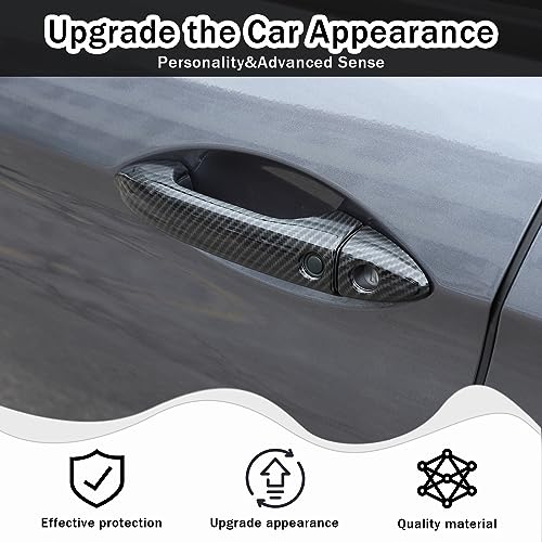 HIRUFAIT Exterior Door Handle Cover Trim for Honda Pilot 2016-2022 / Honda Ridgeline 2017-2024, 4PCS Car Outside Door Handle Protector Accessories ABS Material (Carbon Fiber Pattern) - Image 2