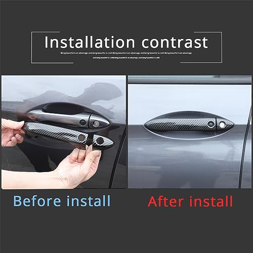 HIRUFAIT Exterior Door Handle Cover Trim for Honda Pilot 2016-2022 / Honda Ridgeline 2017-2024, 4PCS Car Outside Door Handle Protector Accessories ABS Material (Carbon Fiber Pattern) - Image 4