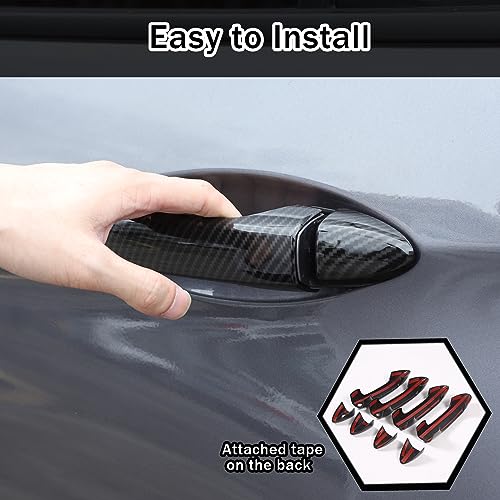 HIRUFAIT Exterior Door Handle Cover Trim for Honda Pilot 2016-2022 / Honda Ridgeline 2017-2024, 4PCS Car Outside Door Handle Protector Accessories ABS Material (Carbon Fiber Pattern) - Image 5