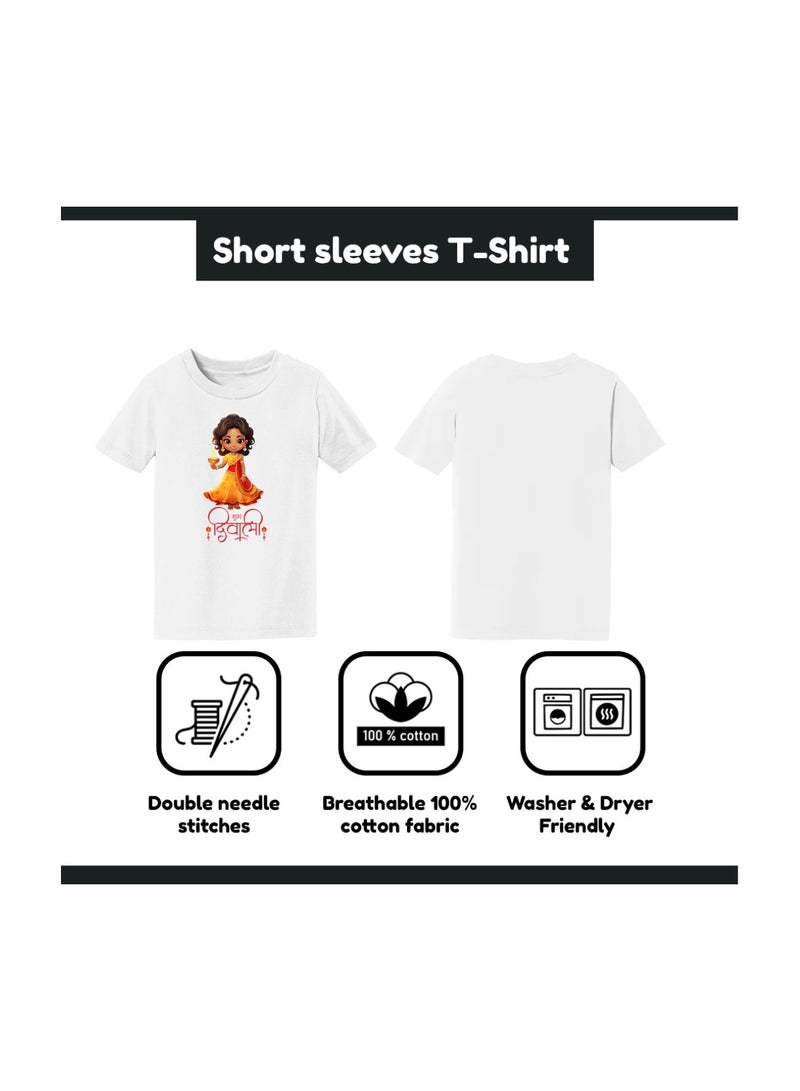 PRINTSHOP4ME Diwali Kids Girls Tshirt–Celebrate The Festival Of Lights With Festive And Comfortable Short Sleeve Tshirts For Girls–Ideal For Diwali Parties - Image 5