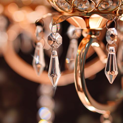 kehail 50PCS Premium Clear Crystal Teardrop Prism 2.4" -Crystal Glass Baroque Chandelier Pendant Drop Loose Beads Suncatcher for Holiday Party/Home/Window Decoration/Chandelier Replacement Parts - Image 4
