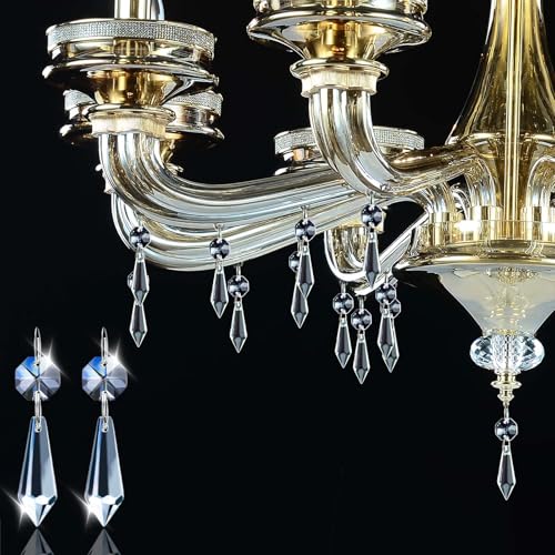 kehail 50PCS Premium Clear Crystal Teardrop Prism 2.4" -Crystal Glass Baroque Chandelier Pendant Drop Loose Beads Suncatcher for Holiday Party/Home/Window Decoration/Chandelier Replacement Parts - Image 3
