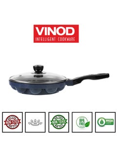 VINOD Vinod Zest Aluminium Non Stick Paniyarakal With Glass Lid - 12 Cavities, 20.5Cm | 3Mm Thick | 3 Layer Coating | Metal Spoon Friendly |Toxin Free | 1 Year Warranty - Black  - Image 3