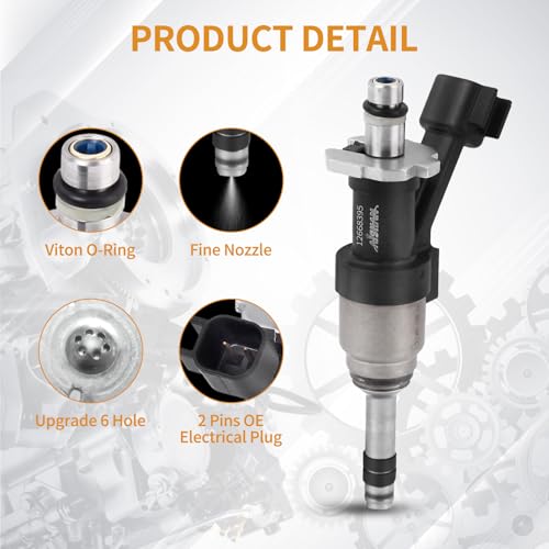 AISHAN 8PCS Fuel Injectors 6 Holes Compatible with Cadillac Escalade 2015-2017, for Chevy Camaro LT1 2020 2021, SS 2016-2021, ZL1 2017-2021, for GMC Yukon XL 2015-2019 Replace# FJ1296 12668395 - Image 2