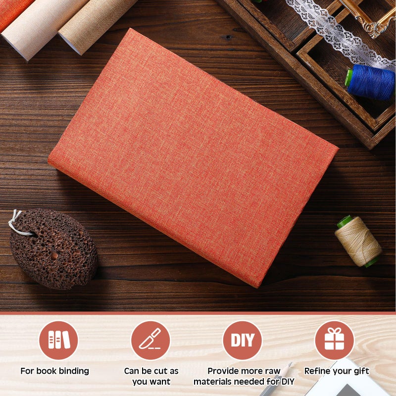 SmoothNovelty 4 Pcs Book Cloth Bookcover Fabric Surface with Paper Backed Book Binding Cloth Fabric Book Cover for Scrapbooking Album DIY Craft Supplies Home, 4 Colors(Earth Color,40 x 16 Inches) - Image 5