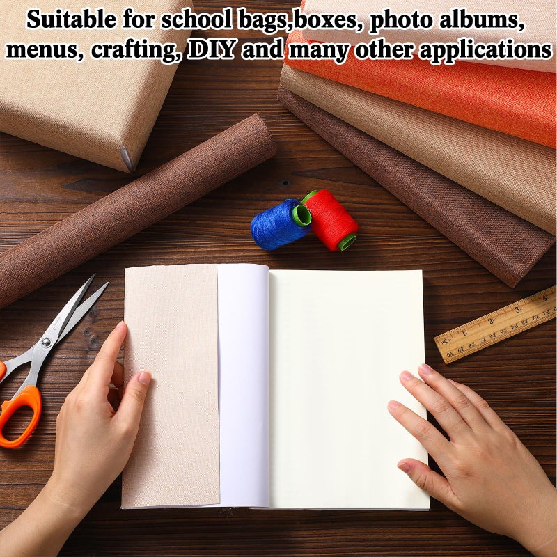 SmoothNovelty 4 Pcs Book Cloth Bookcover Fabric Surface with Paper Backed Book Binding Cloth Fabric Book Cover for Scrapbooking Album DIY Craft Supplies Home, 4 Colors(Earth Color,40 x 16 Inches) - Image 4