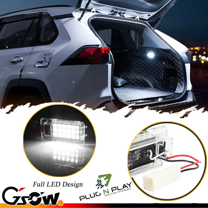 GSOWO ضوء حجرة الأمتعة LED GSOWO لسيارة تويوتا RAV4 2022 2023 2024 2025، مصابيح شحن، مصباح زينة جوي، إكسسوارات RAV4، إضاءة سقف الصندوق، 1 قطعة، أبيض - Image 4