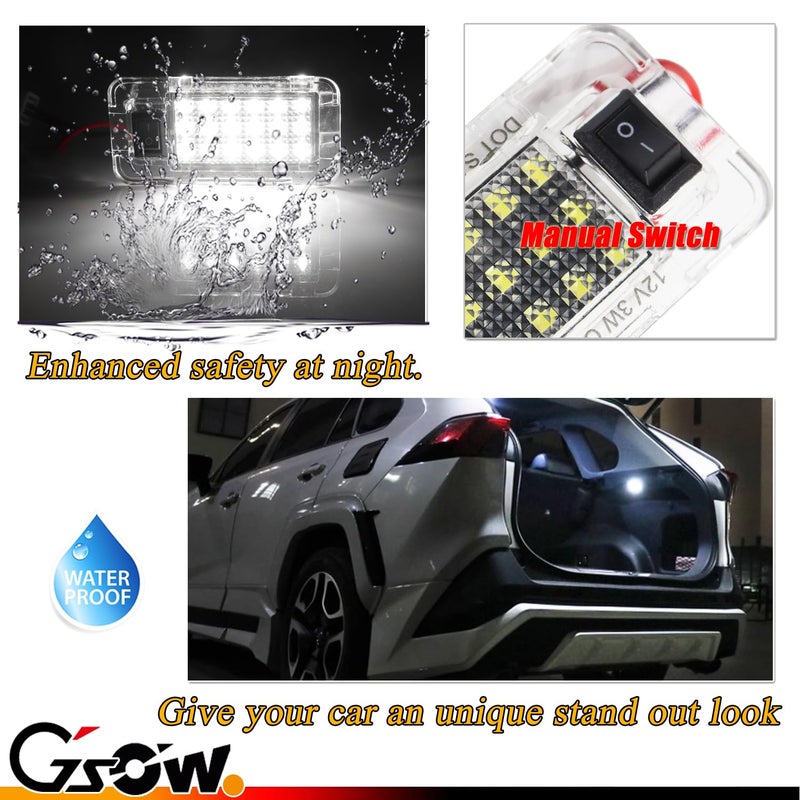 GSOWO ضوء حجرة الأمتعة LED GSOWO لسيارة تويوتا RAV4 2022 2023 2024 2025، مصابيح شحن، مصباح زينة جوي، إكسسوارات RAV4، إضاءة سقف الصندوق، 1 قطعة، أبيض - Image 3